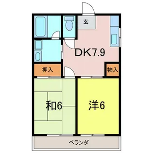 レークハヤⅡ【2階】の間取り
