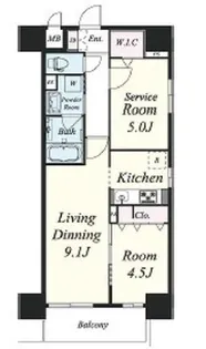 ルボワ天満橋【10階】の間取り