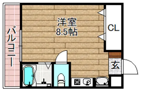 フェリセ富田【102号室】の間取り
