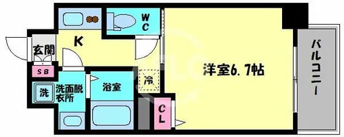 レオンコンフォート上本町【14階】の間取り