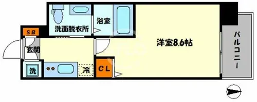 エスリード阿波座シティーウエストⅡ【7階】の間取り