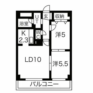 イーストウォール【208号室】の間取り