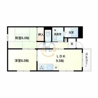 エランドール江坂【3階】の間取り