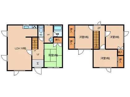 北海道函館市湯浜町【一戸建】の間取り