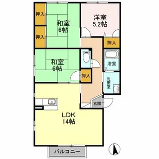 ソルジェンテ南方 A棟【2階】の間取り