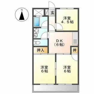 平安フジハイツ【6階】の間取り
