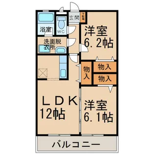 パームハイツ【1階】の間取り