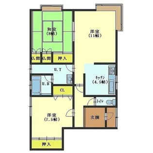 ブルックリンハイツ【1F号室】の間取り