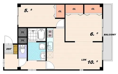 アヴニール松野【2階】の間取り