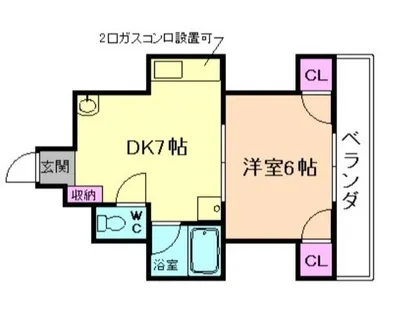 レジデンスエイト【1階】の間取り