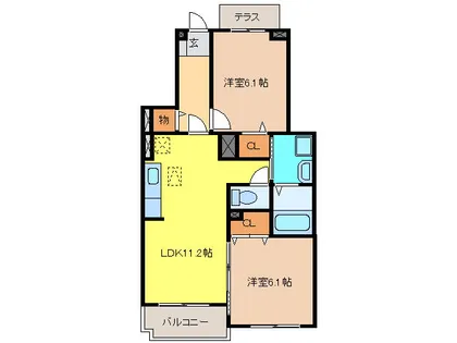 エトワール中切Ⅱ【1階】の間取り
