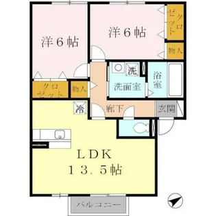 グランモア航 A棟【1階】の間取り