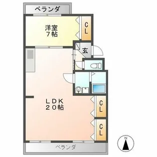 レヂデンス尾崎【2階】の間取り