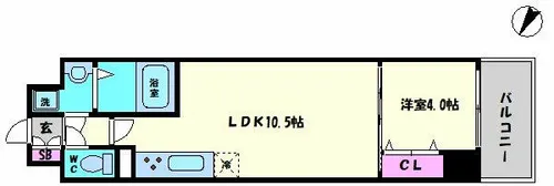 プライムステージ弁天町【9階】の間取り