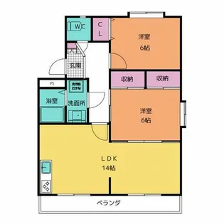 シーズンコート柏原町【4階】の間取り