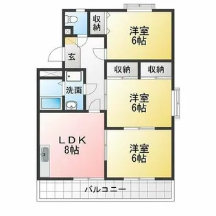 シーズンコート柏原町【101号室】の間取り