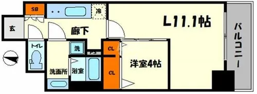 フォーリアライズ本町レクス【5階】の間取り