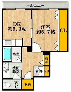 マンション華【5階】の間取り