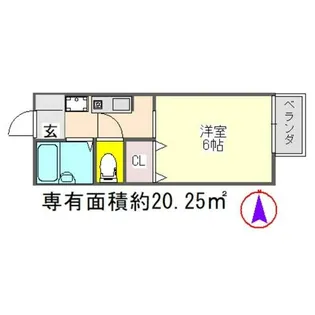 グリーンコーポ下鴨【105号室】の間取り
