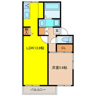 シャトル新町【2階】の間取り