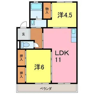 バロン幸定野【2階】の間取り