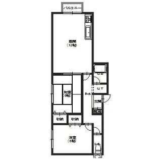 グリーンハウス昭和【1-C号室】の間取り