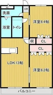エルシャトー【205号室】の間取り
