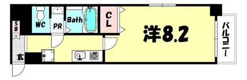 ダイドーメゾン神戸元町【6階】の間取り