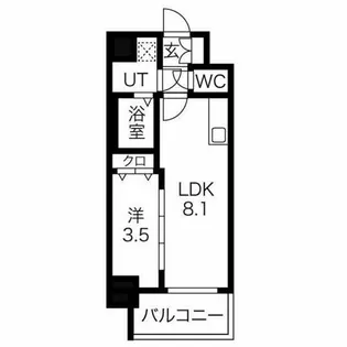 SOLメイクス新栄【7階】の間取り