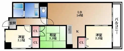ユーハウス鶴舞Ⅱ【8階】の間取り