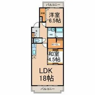 サンヒルマンション【1階】の間取り