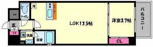ファーストフィオーレ本町イーストⅡ【3階】の間取り
