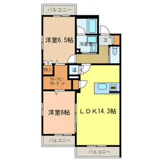 トゥール ブランシュM&MⅠ【205号室】の間取り