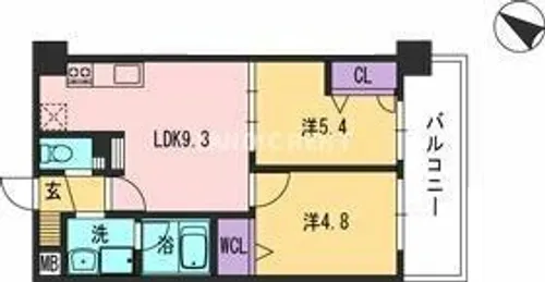 コンダクト福岡東【10階】の間取り