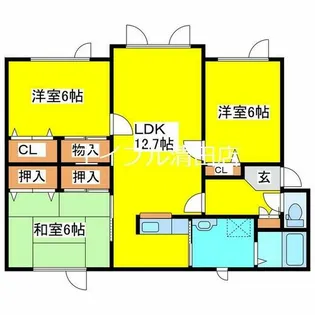ラークリープD【101号室】の間取り