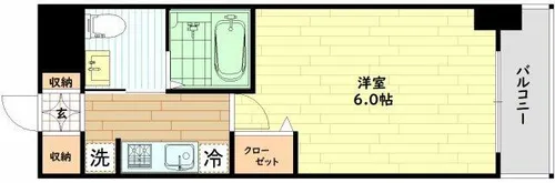 エステムプラザ難波WEST2プレディア【2階】の間取り