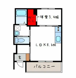 エストファミーユⅡ【1階】の間取り