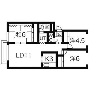 サンルトゥール【101号室】の間取り