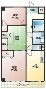 ウエストサイド武庫川【1階】の間取り