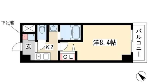 ベルフローラ白鳥【202号室】の間取り