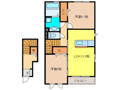 プラム シャルマン【2階】の間取り