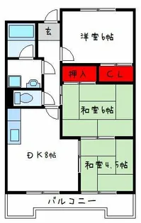 ミラーハイツタバタ【1階】の間取り