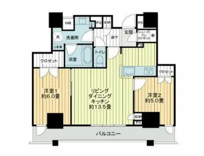 アデニウムタワー梅田イーストスクエア【15階】の間取り