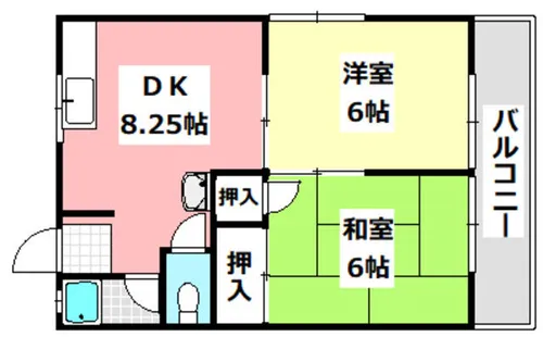 ハイツつるの【2階】の間取り