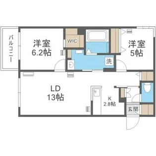 エフュート二十四軒【2階】の間取り