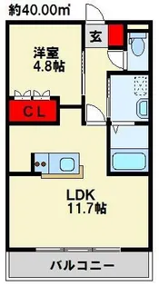 サニーヒルズタカノス【1階】の間取り