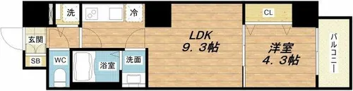 レオンコンフォート堀江公園【11階】の間取り