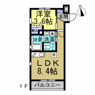 Aube【101号室】の間取り
