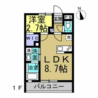 Aube【102号室】の間取り