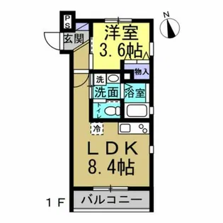 Aube【105号室】の間取り